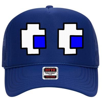 Retro Arcade Game Ghost Eyes Halloween Group Costume High Crown Mesh Back Trucker Hat