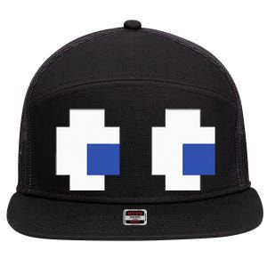 Retro Arcade Game Ghost Eyes Halloween Group Costume 7 Panel Mesh Trucker Snapback Hat