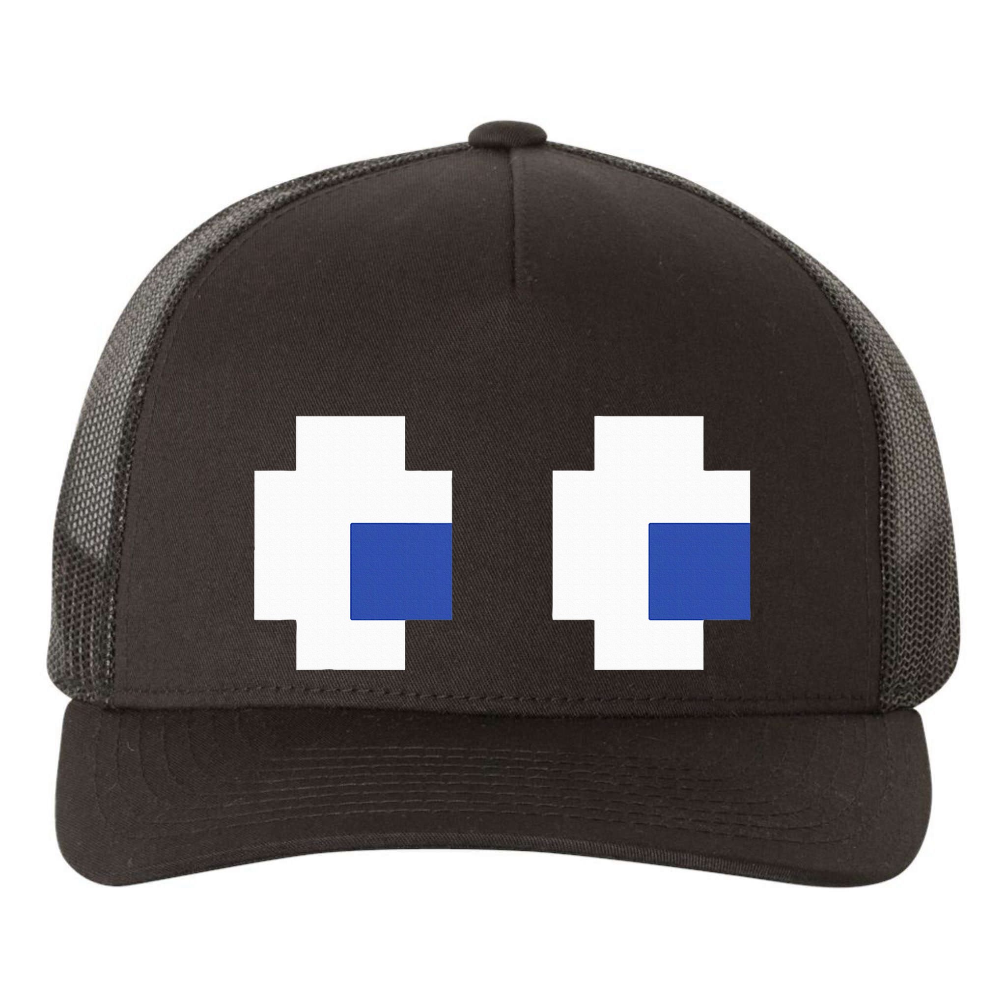 Retro Arcade Game Ghost Eyes Halloween Group Costume Yupoong Adult 5-Panel Trucker Hat
