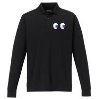 Retro Arcade Game Ghost Eyes Halloween Group Costume Performance Long Sleeve Polo