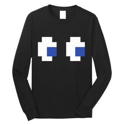 Retro Arcade Game Ghost Eyes Halloween Group Costume Long Sleeve Shirt