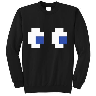Retro Arcade Game Ghost Eyes Halloween Group Costume Sweatshirt
