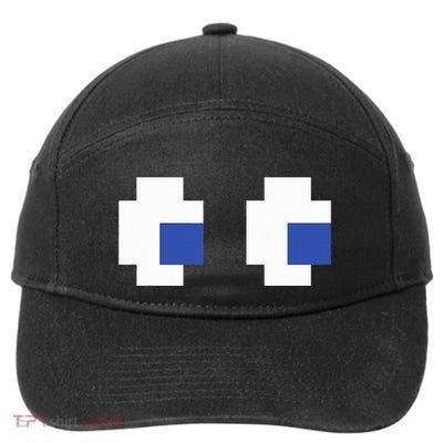 Retro Arcade Game Ghost Eyes Halloween Group Costume 7-Panel Snapback Hat