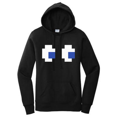 Retro Arcade Game Ghost Eyes Halloween Group Costume Women's Pullover Hoodie