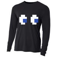 Retro Arcade Game Ghost Eyes Halloween Group Costume Cooling Performance Long Sleeve Crew