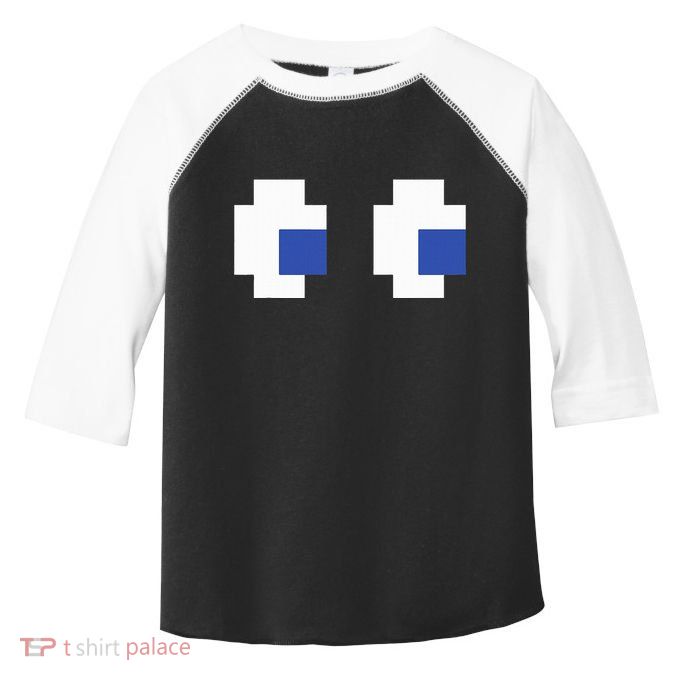 Retro Arcade Game Ghost Eyes Halloween Group Costume Toddler Fine Jersey T-Shirt