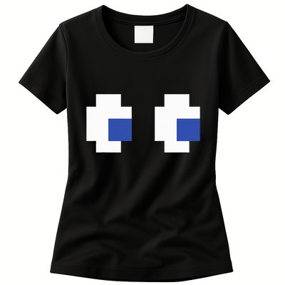 Retro Arcade Game Ghost Eyes Halloween Group Costume Womens T-Shirt