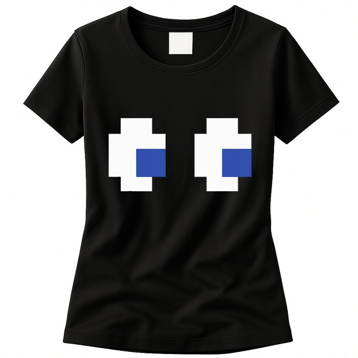 Retro Arcade Game Ghost Eyes Halloween Group Costume Womens T-Shirt