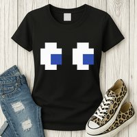 Retro Arcade Game Ghost Eyes Halloween Group Costume Womens T-Shirt