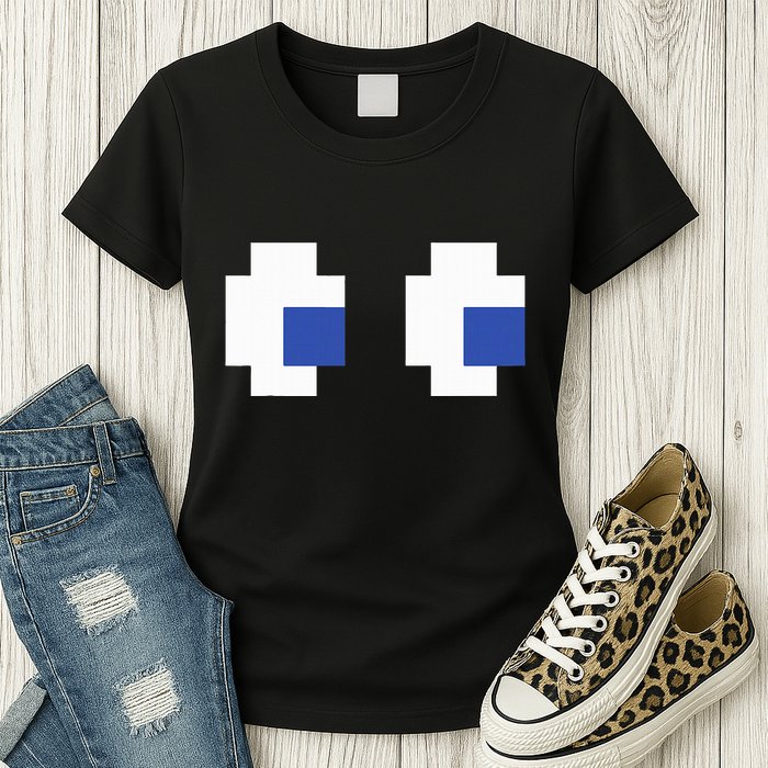 Retro Arcade Game Ghost Eyes Halloween Group Costume Womens T-Shirt