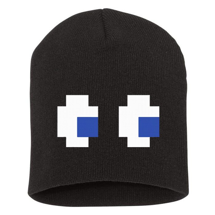 Retro Arcade Game Ghost Eyes Halloween Group Costume Short Acrylic Beanie