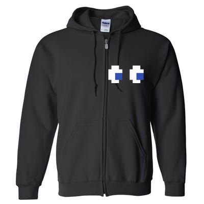 Retro Arcade Game Ghost Eyes Halloween Group Costume Full Zip Hoodie