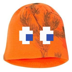 Retro Arcade Game Ghost Eyes Halloween Group Costume Kati - Camo Knit Beanie