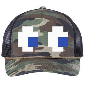 Retro Arcade Game Ghost Eyes Halloween Group Costume Retro Rope Trucker Hat Cap