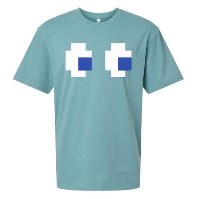 Retro Arcade Game Ghost Eyes Halloween Group Costume Sueded Cloud Jersey T-Shirt