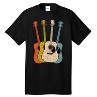 Retro Acoustic Guitar Vintage Guitarist Cool Music Graphic Tall T-Shirt