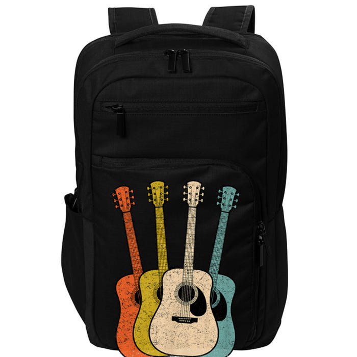 Retro Acoustic Guitar Vintage Guitarist Cool Music Graphic Impact Tech Backpack