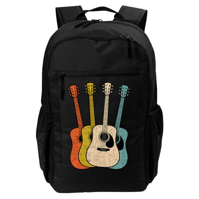 Retro Acoustic Guitar Vintage Guitarist Cool Music Graphic Daily Commute Backpack