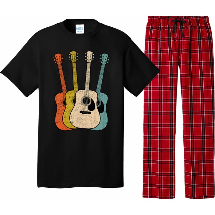 Retro Acoustic Guitar Vintage Guitarist Cool Music Graphic Pajama Set