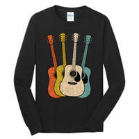 Retro Acoustic Guitar Vintage Guitarist Cool Music Graphic Tall Long Sleeve T-Shirt