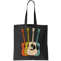 Retro Acoustic Guitar Vintage Guitarist Cool Music Graphic Tote Bag