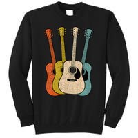 Retro Acoustic Guitar Vintage Guitarist Cool Music Graphic Tall Sweatshirt