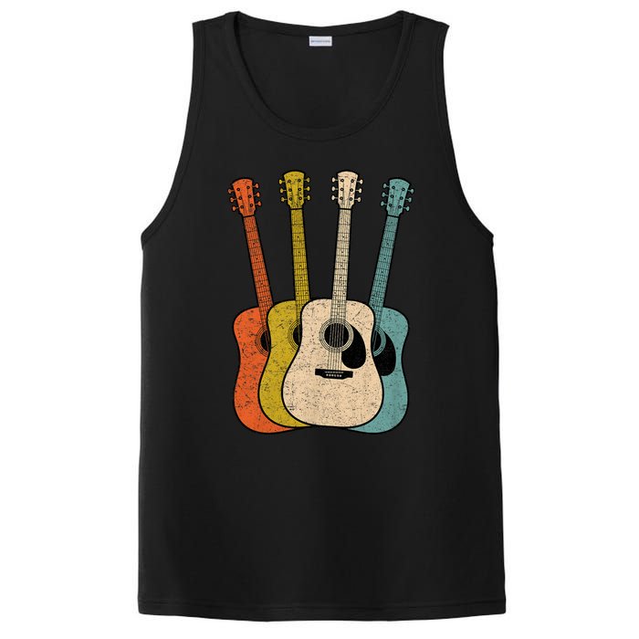 Retro Acoustic Guitar Vintage Guitarist Cool Music Graphic PosiCharge Competitor Tank