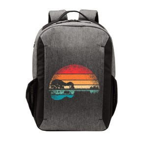 Retro Acoustic Guitar Lake Sunset Guitarist Music Lover Rock Vector Backpack