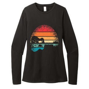 Retro Acoustic Guitar Lake Sunset Guitarist Music Lover Womens CVC Long Sleeve Shirt