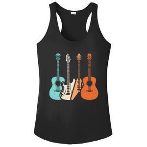 Retro Acoustic Guitar Electric Guitar Guitarist Music Rock Ladies PosiCharge Competitor Racerback Tank