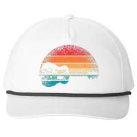 Retro Acoustic Guitar Lake Sunset Guitarist Music Lover Rock Snapback Five-Panel Rope Hat