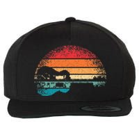 Retro Acoustic Guitar Lake Sunset Guitarist Music Lover Rock Wool Snapback Cap