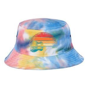 Retro Acoustic Guitar Lake Sunset Guitarist Music Lover Tie Dye Newport Bucket Hat