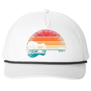 Retro Acoustic Guitar Lake Sunset Guitarist Music Lover Snapback Five-Panel Rope Hat