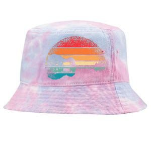 Retro Acoustic Guitar Lake Sunset Guitarist Music Lover Tie-Dyed Bucket Hat