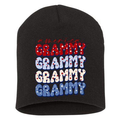 Retro American Grammy American Flag Cute 4th Of July Short Acrylic Beanie