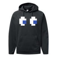 Retro Arcade Game Ghost Eyes Halloween Group Costume Performance Fleece Hoodie