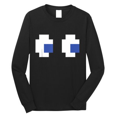 Retro Arcade Game Ghost Eyes Halloween Group Costume Long Sleeve Shirt
