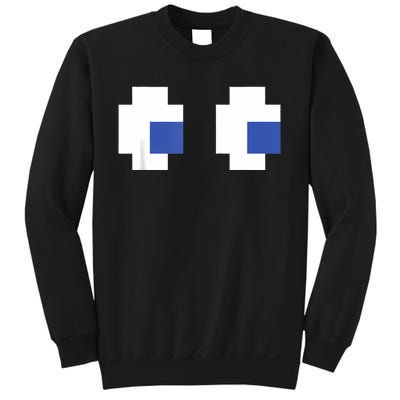 Retro Arcade Game Ghost Eyes Halloween Group Costume Sweatshirt