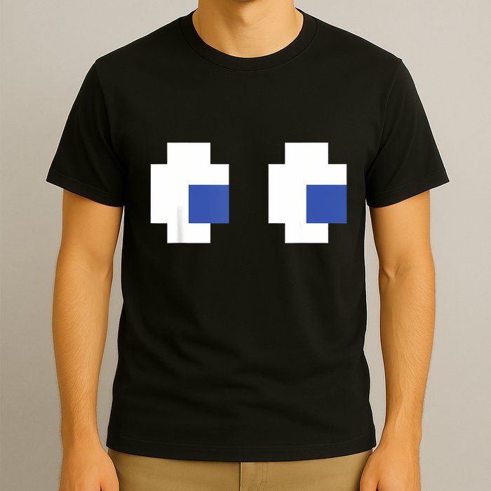 Retro Arcade Game Ghost Eyes Halloween Group Costume T-Shirt