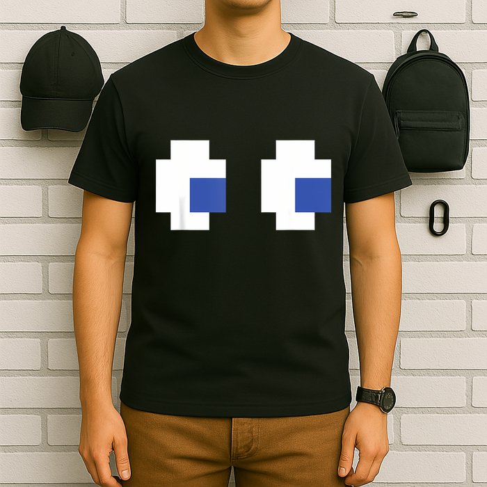 Retro Arcade Game Ghost Eyes Halloween Group Costume T-Shirt
