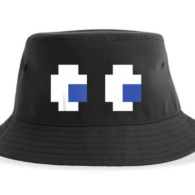 Retro Arcade Game Ghost Eyes Halloween Group Costume Sustainable Bucket Hat