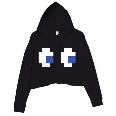 Retro Arcade Game Ghost Eyes Halloween Group Costume Crop Fleece Hoodie