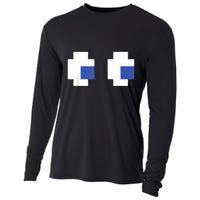 Retro Arcade Game Ghost Eyes Halloween Group Costume Cooling Performance Long Sleeve Crew