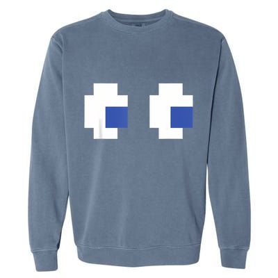 Retro Arcade Game Ghost Eyes Halloween Group Costume Garment-Dyed Sweatshirt