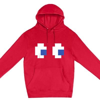 Retro Arcade Game Ghost Eyes Halloween Group Costume Premium Pullover Hoodie