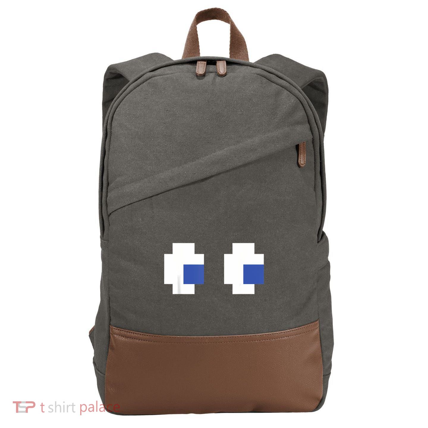 Retro Arcade Game Ghost Eyes Halloween Group Costume Cotton Canvas Backpack