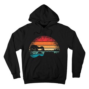 Retro Acoustic Guitar Lake Sunset Guitarist Music Hoodie