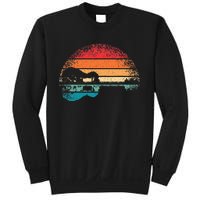 Retro Acoustic Guitar Lake Sunset Guitarist Music Sweatshirt