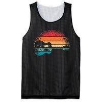 Retro Acoustic Guitar Lake Sunset Guitarist Music Mesh Reversible Basketball Jersey Tank